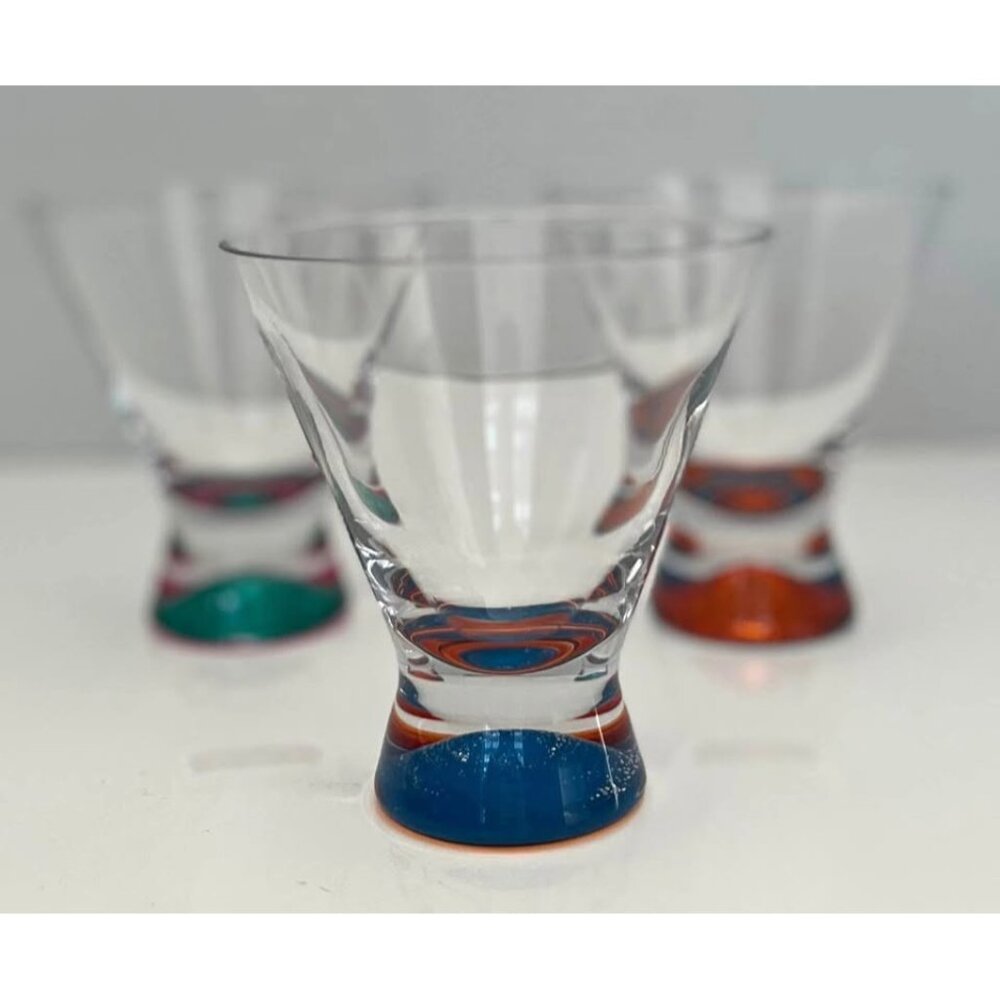 Set Of 3 Dansk Spectra Cocktail Glasses Assorted Colors